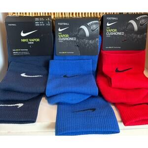 Nike Vapor Football Crew Sock, Men's 8-12, WNS 10-13, 3 pair